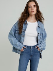 Levi's® Blue 90's Soft As Butter Mid Trucker Denim Jacket - Image 5 of 7