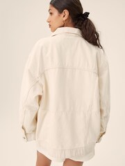Levi's® White Baggy Trucker Denim Jacket - Image 3 of 6