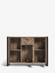 Dark Bronx Chevron Oak Effect Small Sideboard - Image 6 of 11