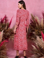 Ro&Zo Pink Animal Tie Sleeve Dress - Image 2 of 4