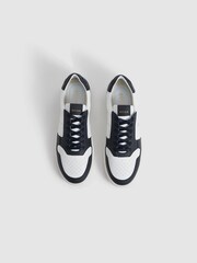 Reiss Navy Aira Low Top Leather Trainers - Image 3 of 6