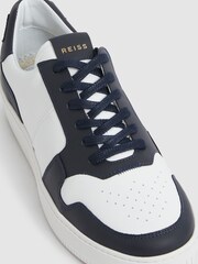 Reiss Navy Aira Low Top Leather Trainers - Image 4 of 6