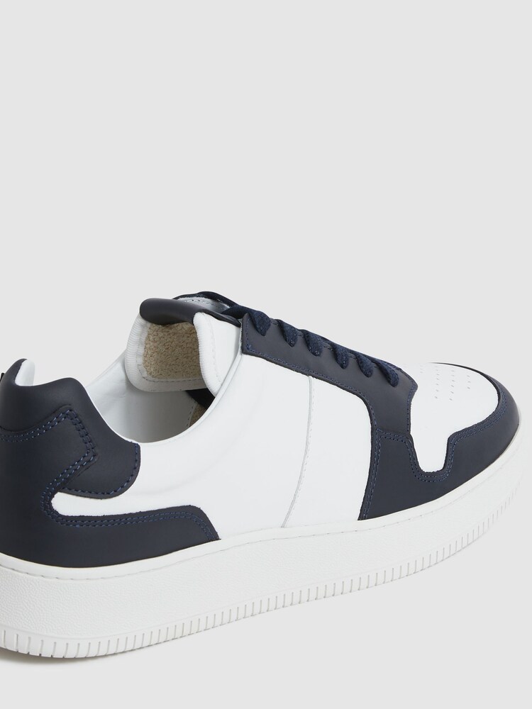 Reiss Navy Aira Low Top Leather Trainers - Image 6 of 6