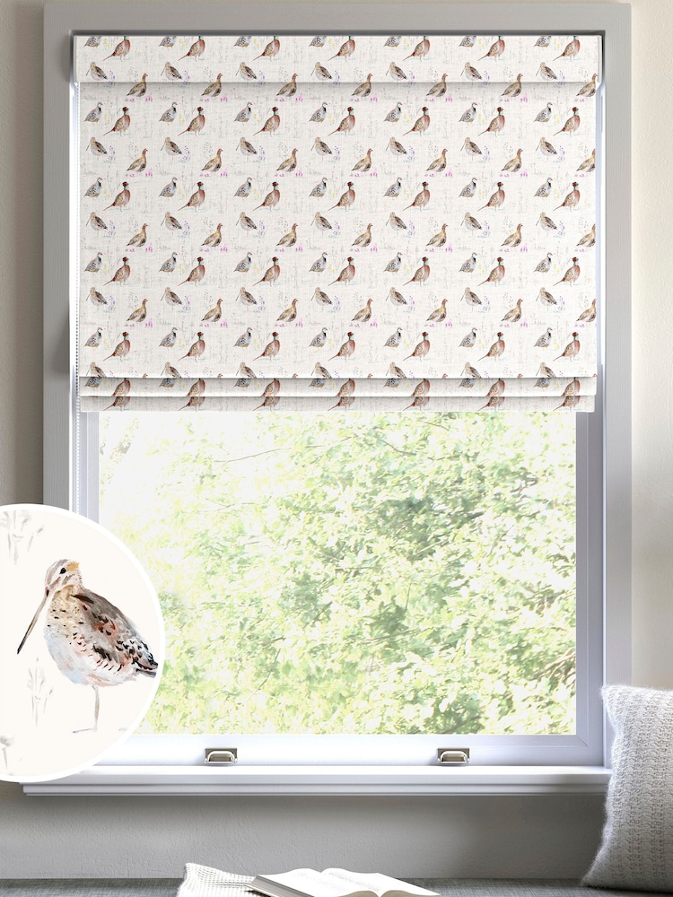 Natural Bird Made To Measure Roman 100% Cotton Blind - Image 1 of 6