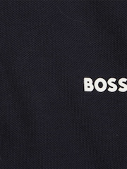 BOSS Navy 100% Cotton Short Sleeved Logo Polo Shirt - Image 4 of 4