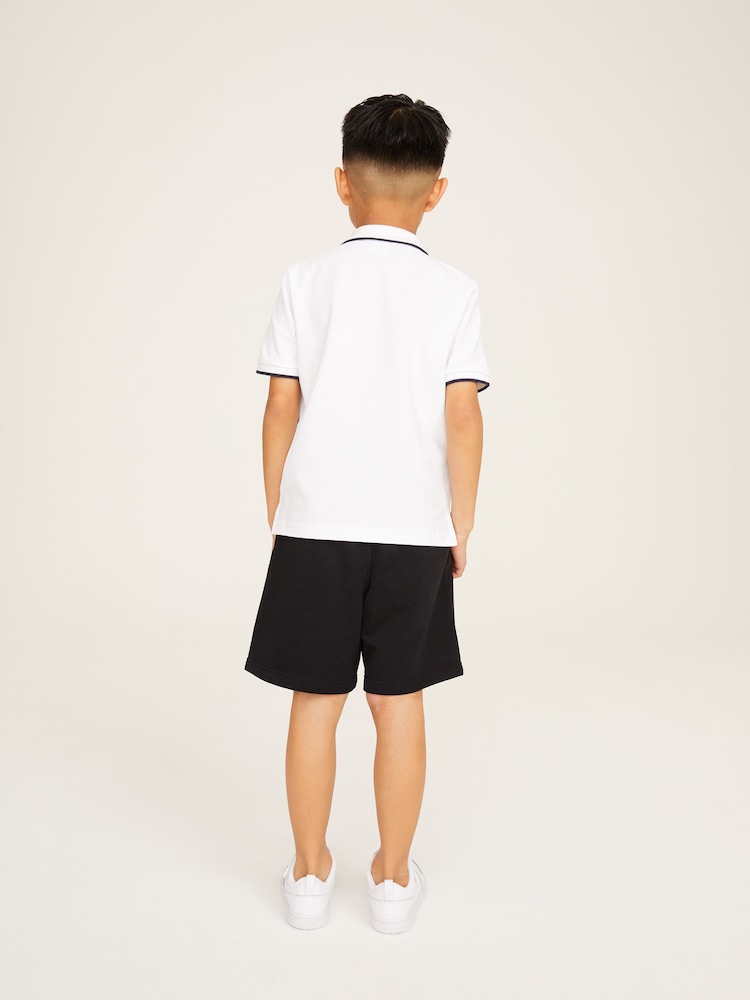 BOSS White 100% Cotton Short Sleeved Logo Polo Shirt - Image 2 of 7