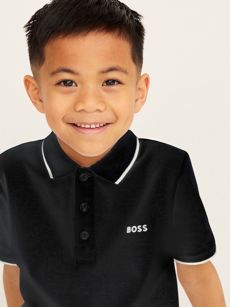 BOSS Black 100% Cotton Short Sleeved Logo Polo Shirt - Image 1 of 4