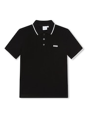 BOSS Black 100% Cotton Short Sleeved Logo Polo Shirt - Image 2 of 4
