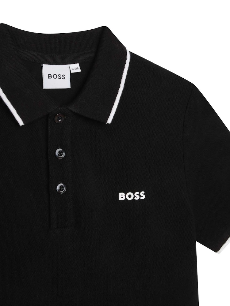 BOSS Black 100% Cotton Short Sleeved Logo Polo Shirt - Image 4 of 4