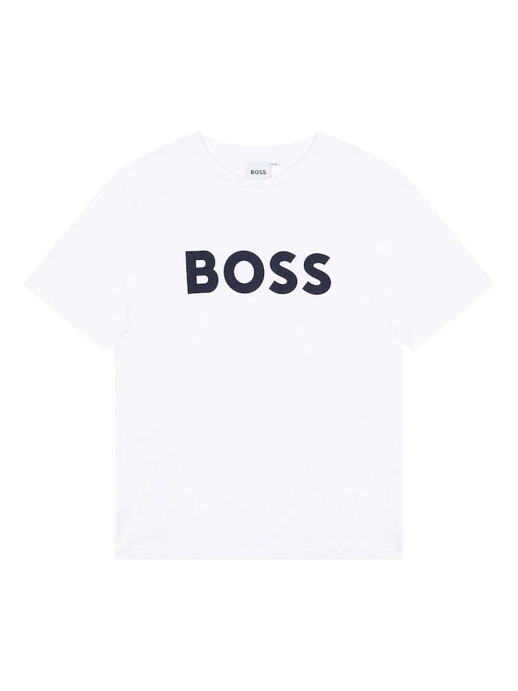 BOSS White Logo Short Sleeve T-Shirt - Image 4 of 5