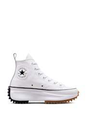 Converse White Run Star Hike Leather Trainers - Image 1 of 6