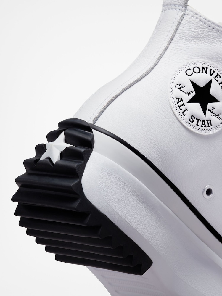 Converse White Run Star Hike Leather Trainers - Image 6 of 6