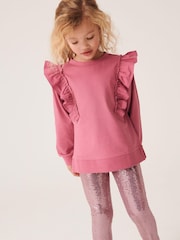 Pink Frill Sweatshirt And Sequin Leggings Set (3-16yrs) - Image 2 of 6