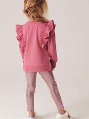 Pink Frill Sweatshirt And Sequin Leggings Set (3-16yrs) - Image 3 of 6