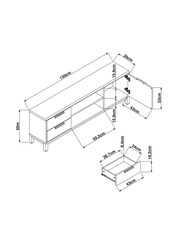 Dark Bronx Oak Effect TV Unit - Image 3 of 8
