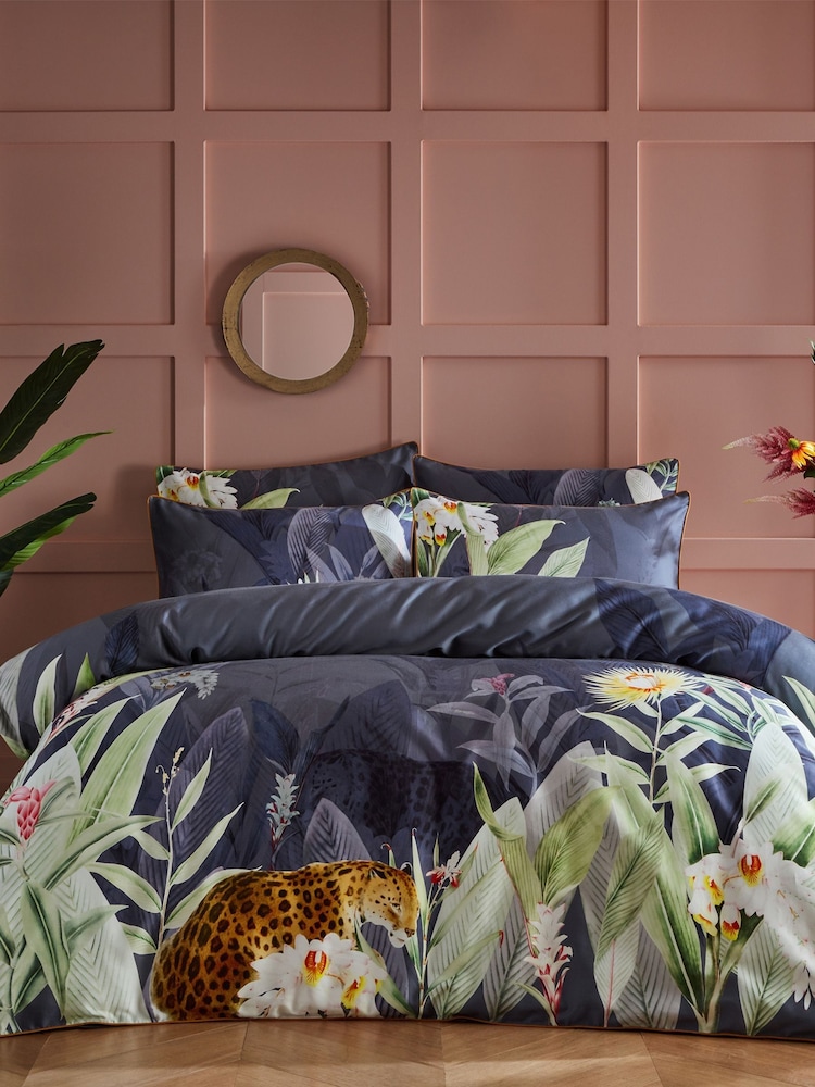 Riva Paoletti Multicolour Artemis Tropical Reversible 100% Cotton Duvet Cover And Pillowcase Set - Image 1 of 5