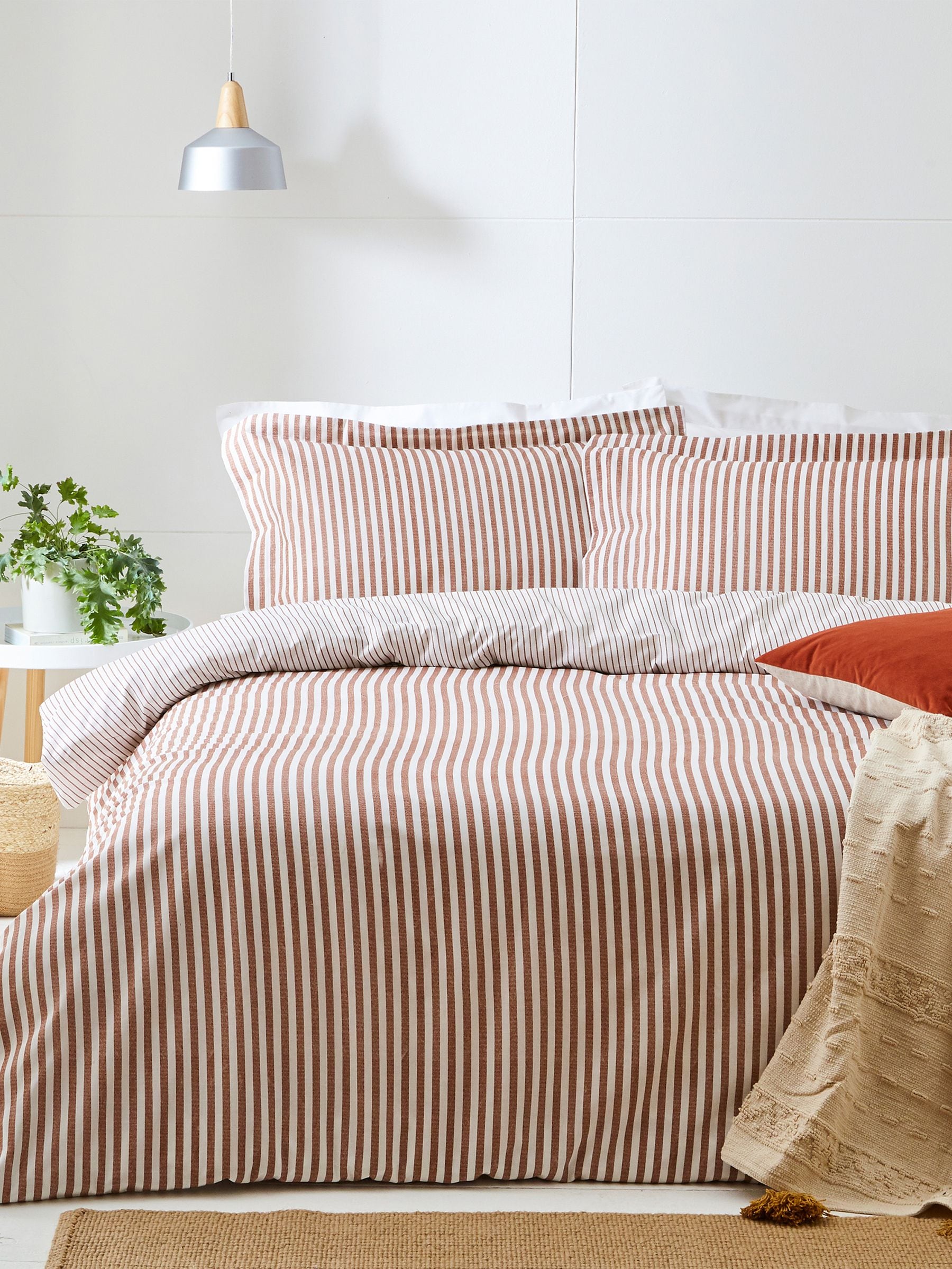 ファッション姫 通販 Striped Hebden Brown Pecan Yard Buy 100% Cover Duvet Cotton パンツ