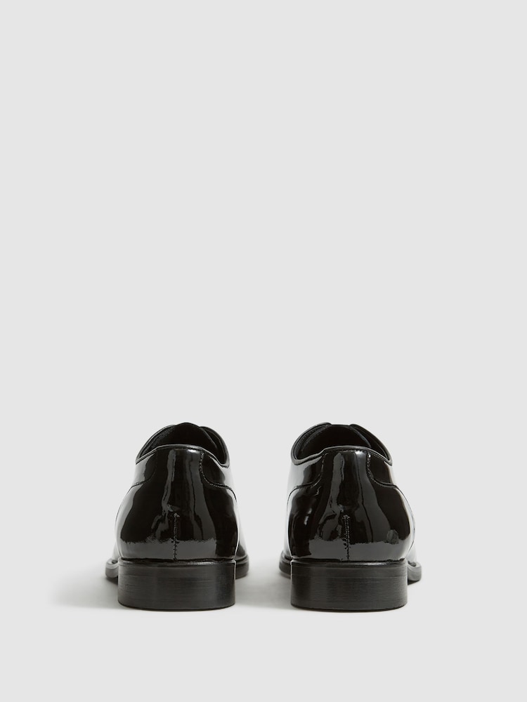 Reiss Black Bay Patent Leather Whole Cut Shoes - Image 5 of 5