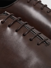 Reiss Dark Brown Bay Leather Whole Cut Shoes - Image 7 of 7