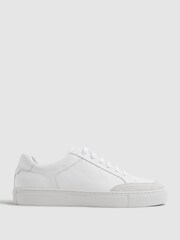 Reiss White Ashley Leather Trainers - Image 1 of 5