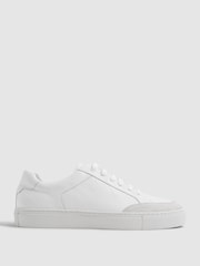 Reiss White Ashley Leather Trainers - Image 3 of 5