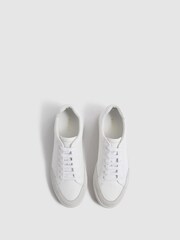 Reiss White Ashley Leather Trainers - Image 4 of 5