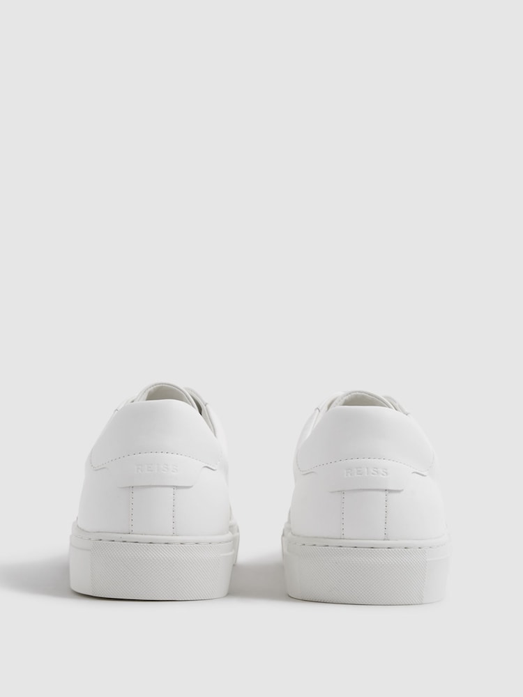 Reiss White Ashley Leather Trainers - Image 5 of 5