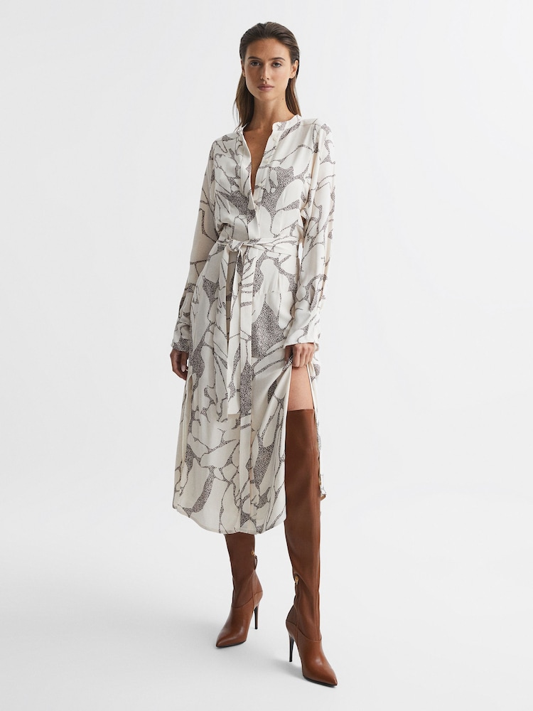 Reiss Tan Caia Over The Knee Leather Boots - Image 2 of 5
