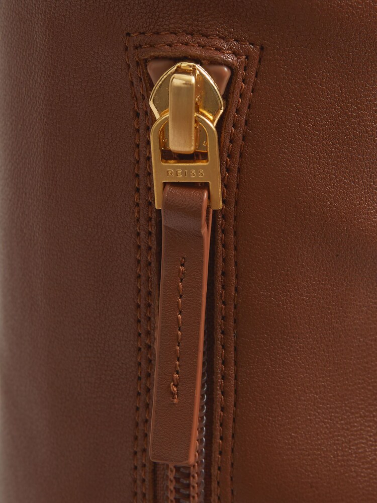 Reiss Tan Caia Over The Knee Leather Boots - Image 4 of 5