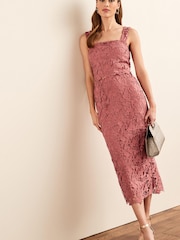 Blush Pink Sleeveless Co Ord Lace Detail Tie Back Top - Image 2 of 5