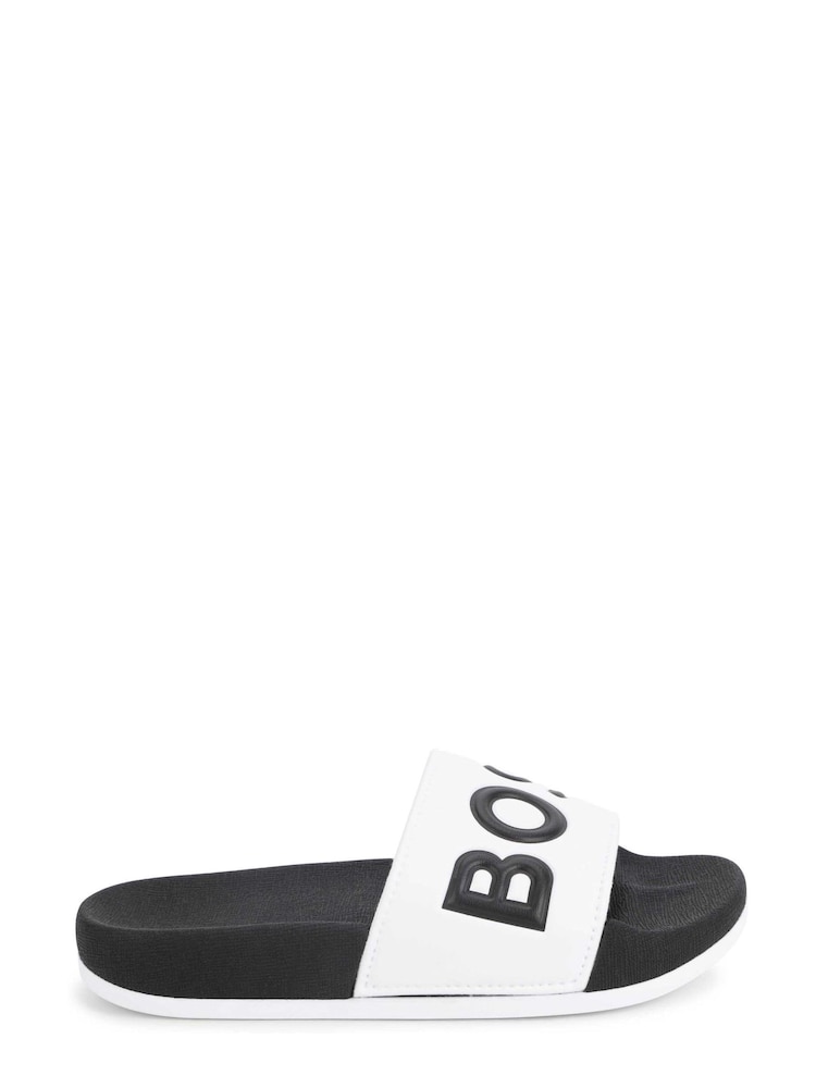 BOSS White Large Logo Sliders - Image 1 of 6