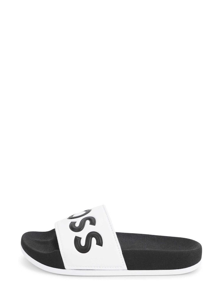 BOSS White Large Logo Sliders - Image 2 of 6