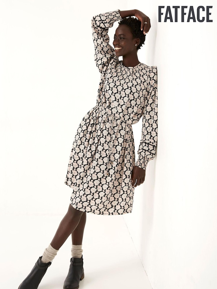 FatFace Hove Woodblock Black Dress - Image 1 of 4