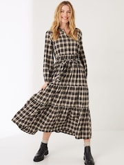 FatFace Arlo Check Black Midi Dress - Image 1 of 1