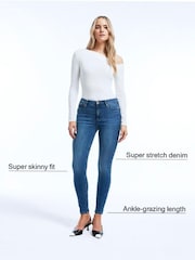 River Island Black Skinny Mid Rise Molly 100% Cotton Jeans - Image 6 of 6