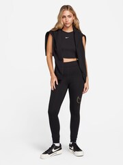 črna - Nike legice kovinske barve z visokim pasom Swoosh - Slika 2 iz 5