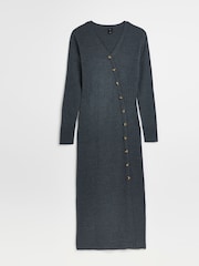 River Island Grey Wrap Button Dress - Image 4 of 4