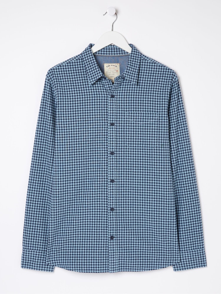 FatFace Blue Everly Gingham Shirt - Image 1 of 1