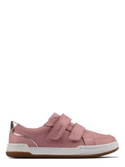 Clarks Pink Kids Multi Fit Fawn Trainers - Image 1 of 7