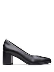 Clarks Black Leather Court Shoes - Image 1 of 6