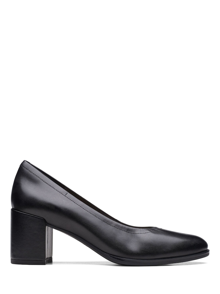 Clarks Black Leather Court Shoes - Image 1 of 6