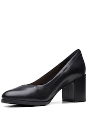 Clarks Black Leather Court Shoes - Image 2 of 6