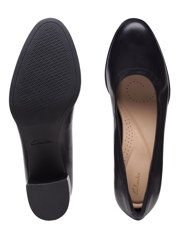Clarks Black Leather Court Shoes - Image 6 of 6