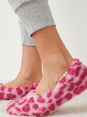 Pink Animal Faux Fur Ballet Slippers - Image 3 of 7