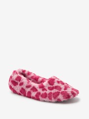 Pink Animal Faux Fur Ballet Slippers - Image 5 of 7