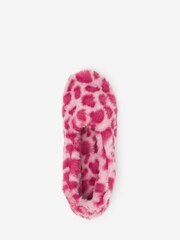 Pink Animal Faux Fur Ballet Slippers - Image 6 of 7