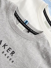 Синий/серый/белый - Футболки Baker by Ted Baker из 100% хлопка 3 в упаковке - Изображение 6 из 6