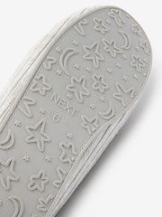 Grey Corduroy Faux Fur Lined Moccasin Slippers - Image 5 of 5