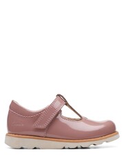 Clarks Pink Standard Fit (F) Patent Crown Teen Shoes - Image 1 of 6