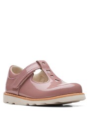 Clarks Pink Standard Fit (F) Patent Crown Teen Shoes - Image 3 of 6